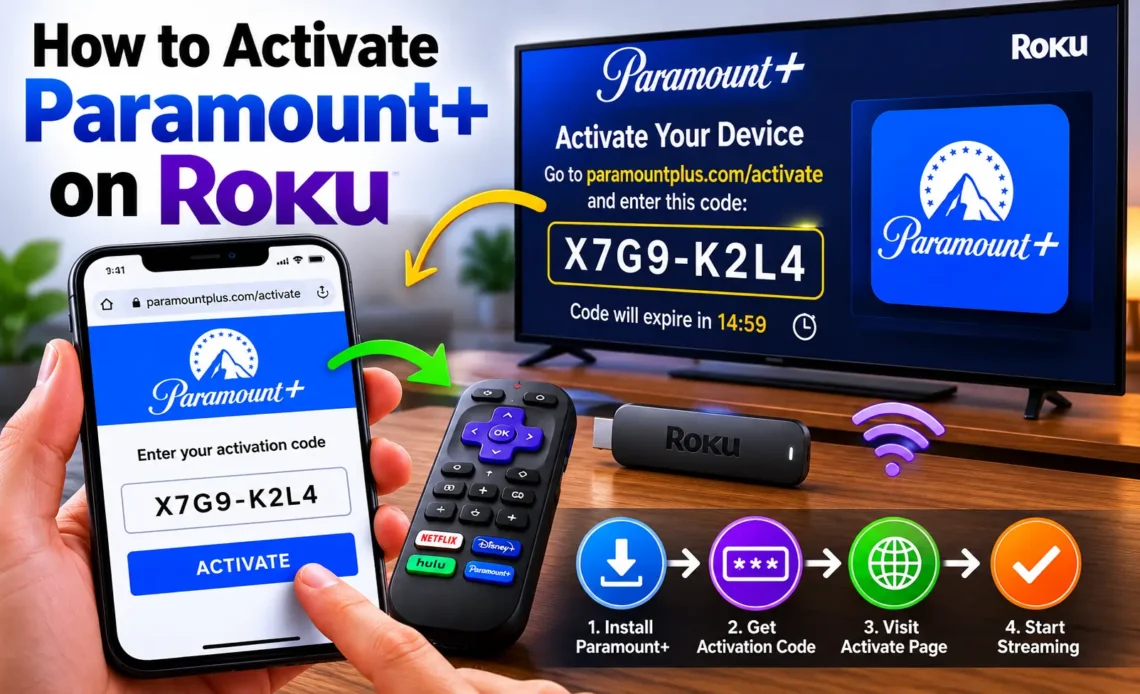 how to activate paramount plus on roku